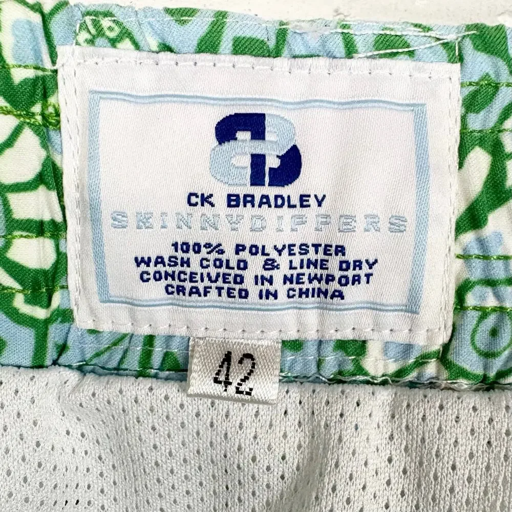 CK Bradley Skinnydippers Floral Swim Trunks Lined Polyester Elastic Waist 42